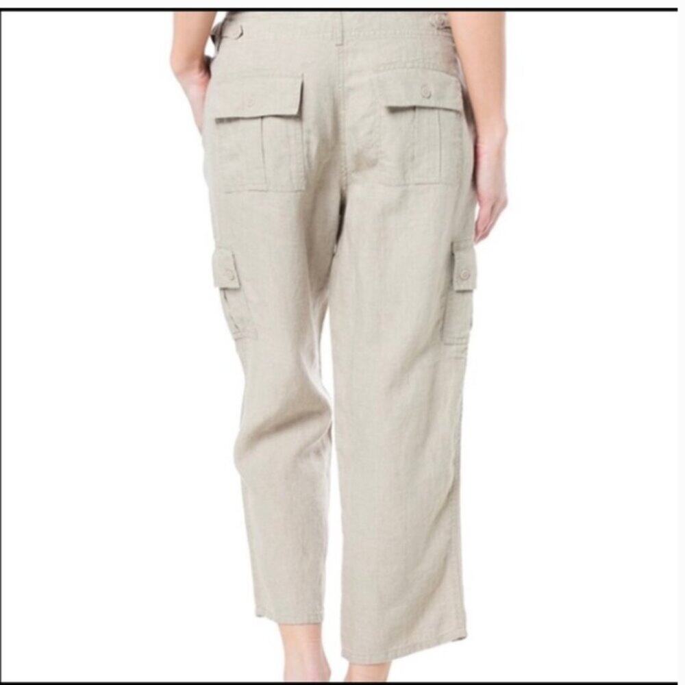 Tommy Bahama Women's 100% Linen Cargo Capri Pant Size 14